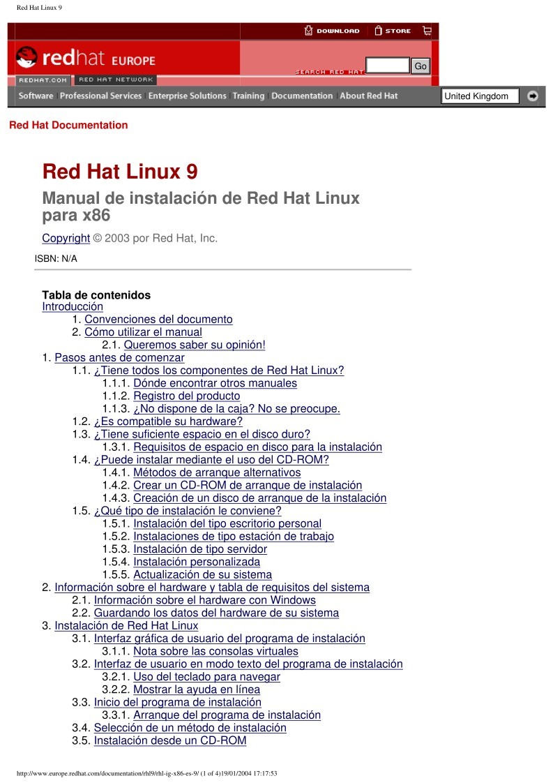 Imágen de pdf Manual de instalación de Red Hat Linux para x86